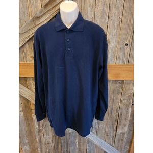 Dickies navy long sleeve polo work shirt pullover work wear large L